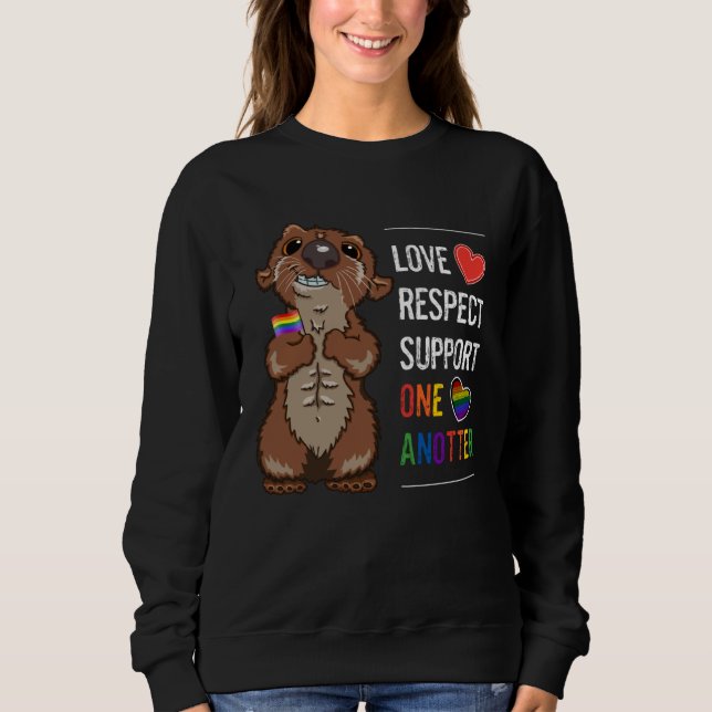 Sudadera LGBTQ Gay Pride Month Love Respect Support One Ano (Anverso)