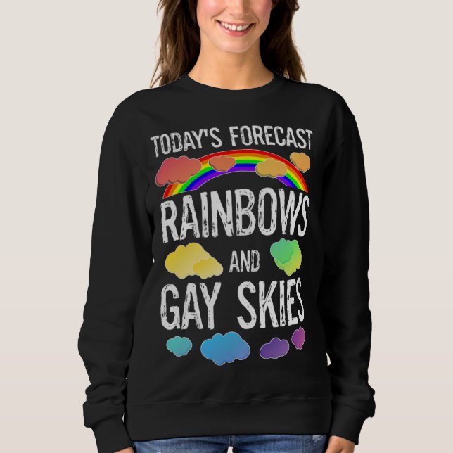 Sudadera LGBTQ Gay Pride Month Parade Rainbows And Gay Skie (Anverso)