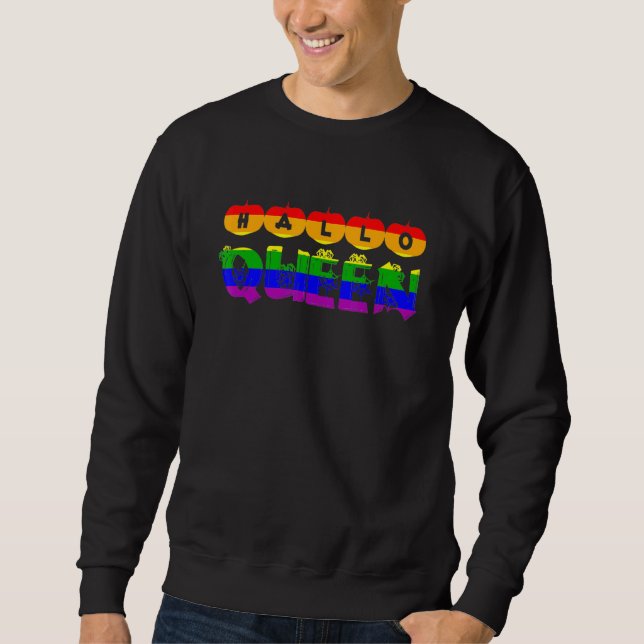 Sudadera Lgbtq Halloween Costume Cosas Arcoiris Halloqueen  (Anverso)