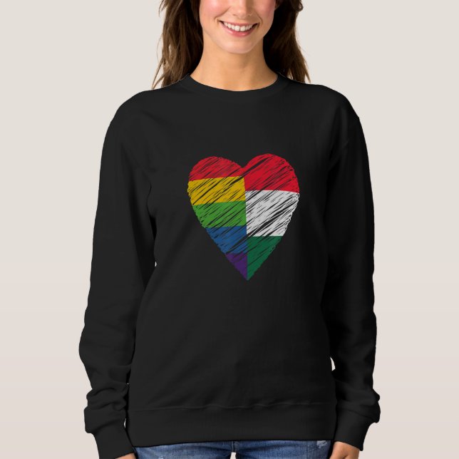 Sudadera LGBTQ Hungary Gay Pride Heart for Gay and Lesbian  (Anverso)