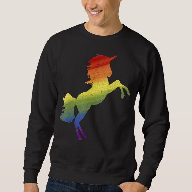 Sudadera Lgbtq Magical Unicornio Bandera Arcoiris Orgullo G (Anverso)