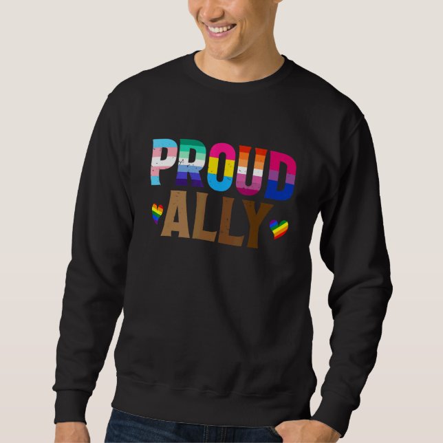 Sudadera Lgbtq Orgullo Negro Orgullo Aliado Lesbiana Gay Bi (Anverso)