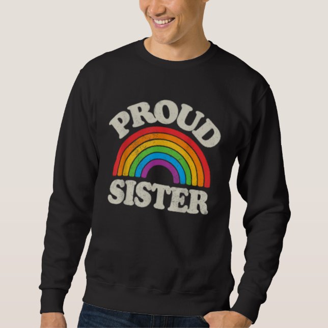 Sudadera LGBTQ Proud Sister Gay Pride LGBT Ally Family Rain (Anverso)