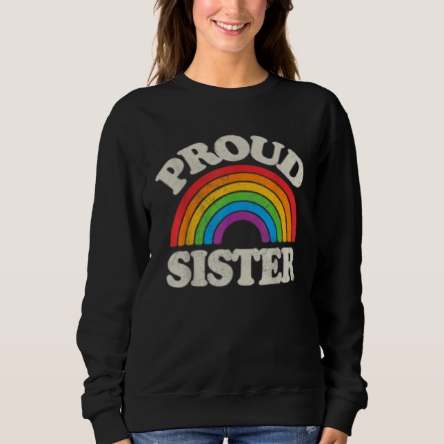 Sudadera LGBTQ Proud Sister Gay Pride LGBT Ally Family Rain (Anverso)