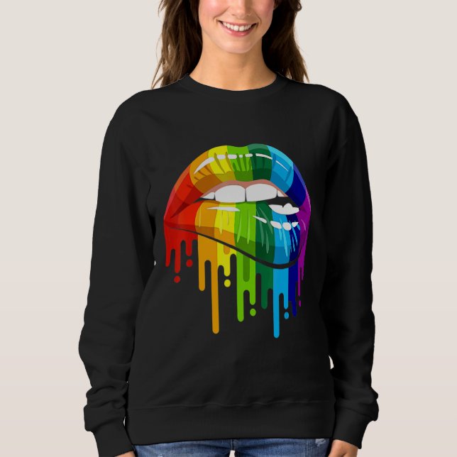 Sudadera LGBTQ Rainbow Lip Gay Pride 3 (Anverso)