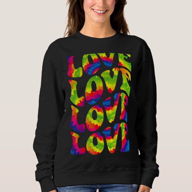 Sudadera Lgbtq Retro 70 Ataque de arcoiris Ally de tinte de (Anverso)