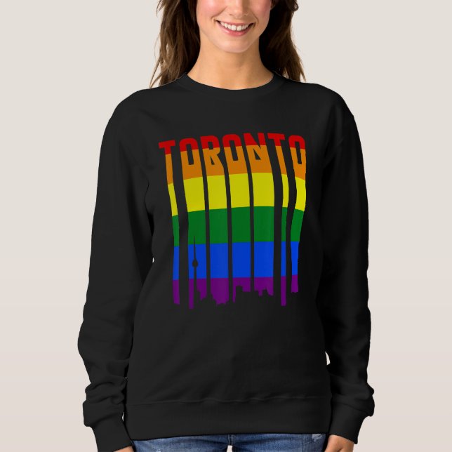 Sudadera LGBTQ Retro Toronto Canada Pride Skyline (Anverso)