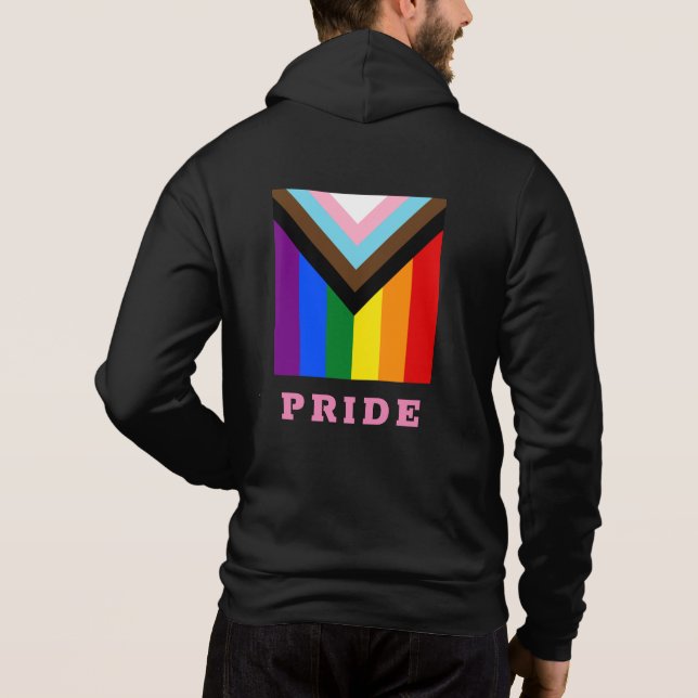 Sudadera LGBTQ y Orgullo - Moda de la bandera del progreso  (Reverso)