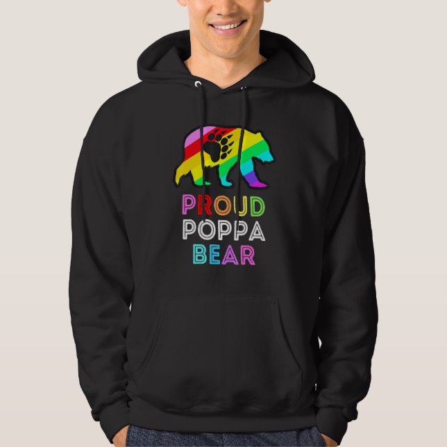 Sudadera Lgbtqia Orgulloso Poppa Con Hombres Orgullo Gay Ar (Anverso)