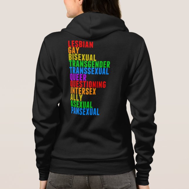 Sudadera LGBTTQIAAP Diversidad del orgullo arcoiris agresiv (Reverso)