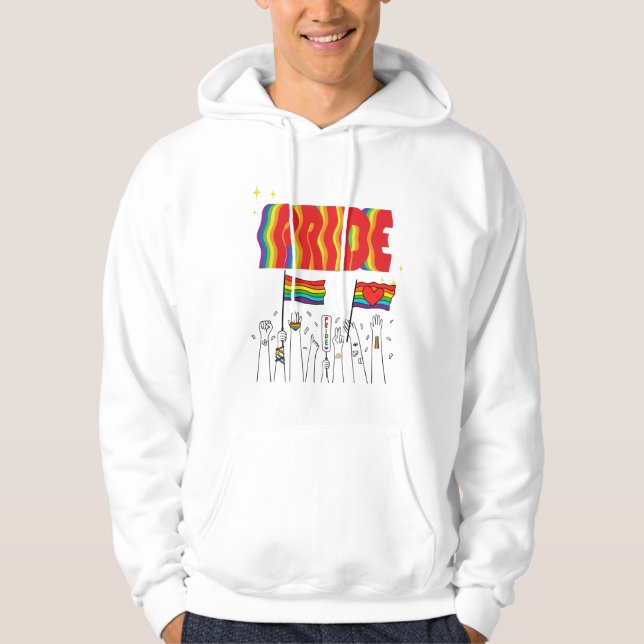 Sudadera LGTB+Orgullo. Orgullo de amor gay. (Anverso)