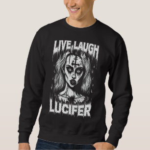 Sudadera Lía En Vivo De Lucifer Satanic Gótico Mujer En Dem