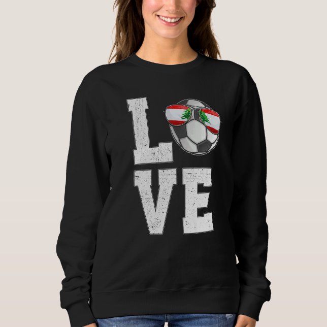 Sudadera Líbano: Fútbol Ama Bandera de Ventiladores Libanes (Anverso)
