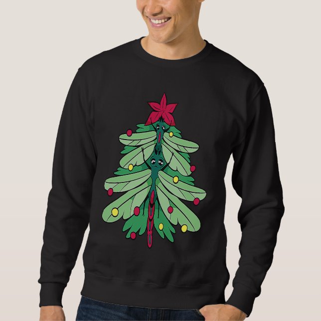 Sudadera Libélula Gorro de Santa Libélula Árbol de Navidad  (Anverso)