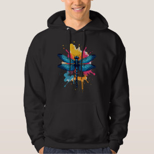 Sudadera Libélula pintada al estilo Artístico Colorido Pop
