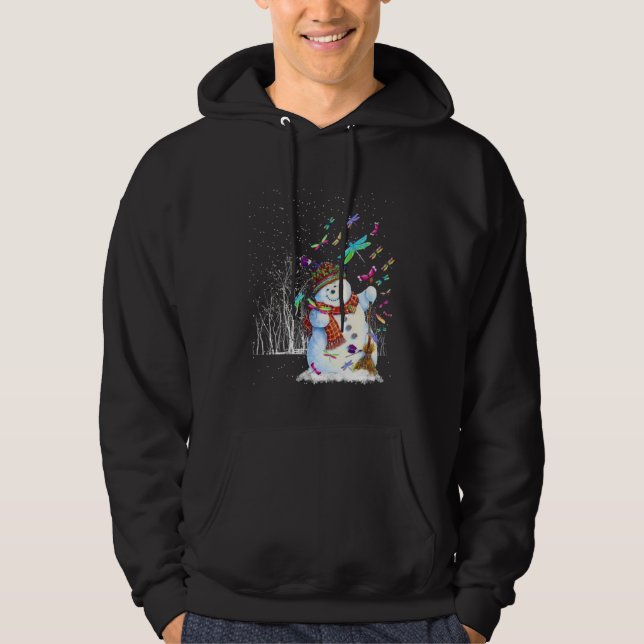 Sudadera Libélulas Muñeco de nieve Bufanda Árbol de Navidad (Anverso)