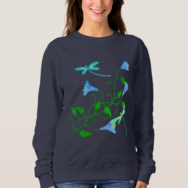 Sudadera Libélulas y Flores Arte Abstracto para Llevar (Anverso)