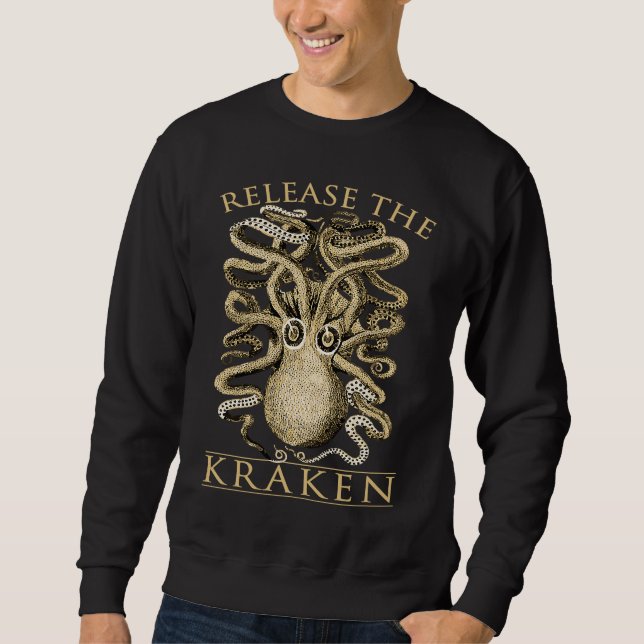 Sudadera Libera al Kraken Vintage Cthulhu Steampunk (Anverso)