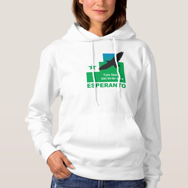 Sudadera Libera del esperanto/"de Tute, aera del birdo de (Anverso)
