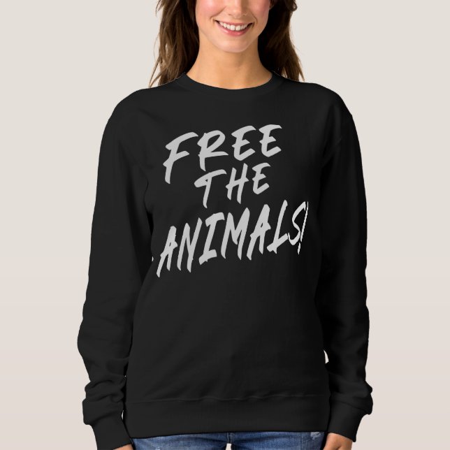 Sudadera Liberen A Los Animales Bienestar Vegan Protesta Ve (Anverso)