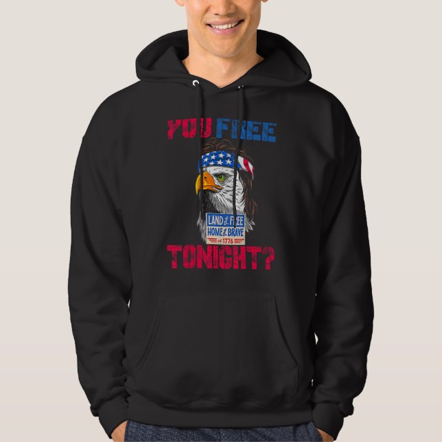 Sudadera Liberen Esta Noche Merica Eagle Mullet 4 De Julio  (Anverso)