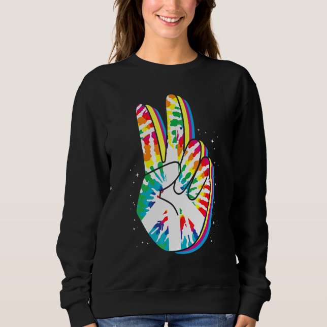 Sudadera Libertad para la flor hippie del dedo del dedo de  (Anverso)