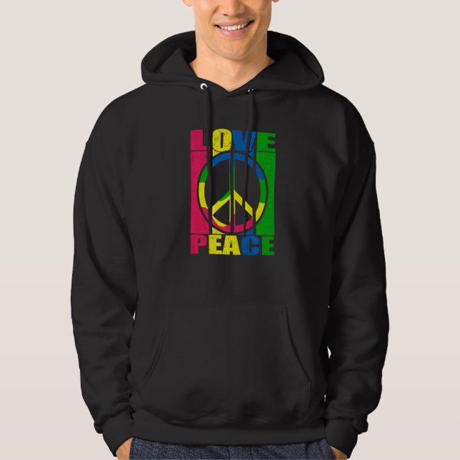 Sudadera Libertad para la flor hippie del dedo del dedo de  (Anverso)