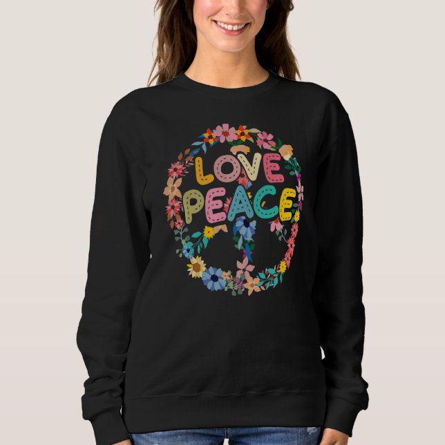 Sudadera Libertad para la flor hippie del dedo del dedo de  (Anverso)