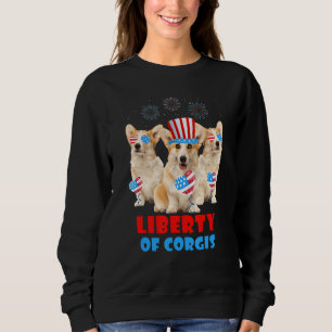 Sudadera Liberty Corgis 4 De Julio Bandera Estadounidense C