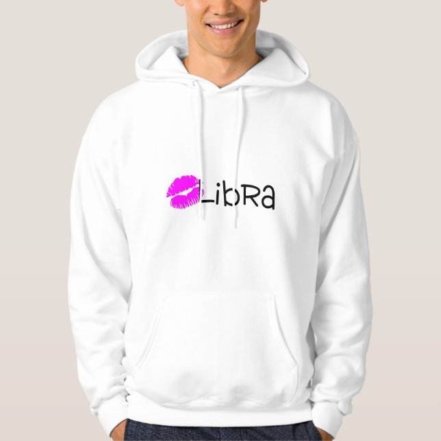 Sudadera Libra con beso rosado (Anverso)
