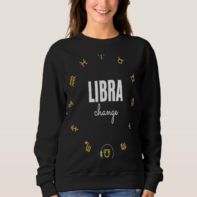 Sudadera Libra Zodiac Astrología Rótulo Septiembre Birt (Anverso)