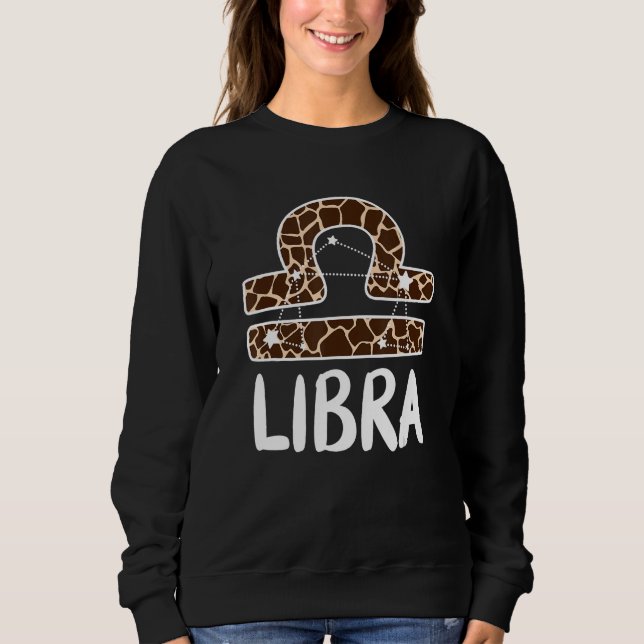 Sudadera Libra Zodiac Birthday Leopard Para Mujeres Chicas (Anverso)