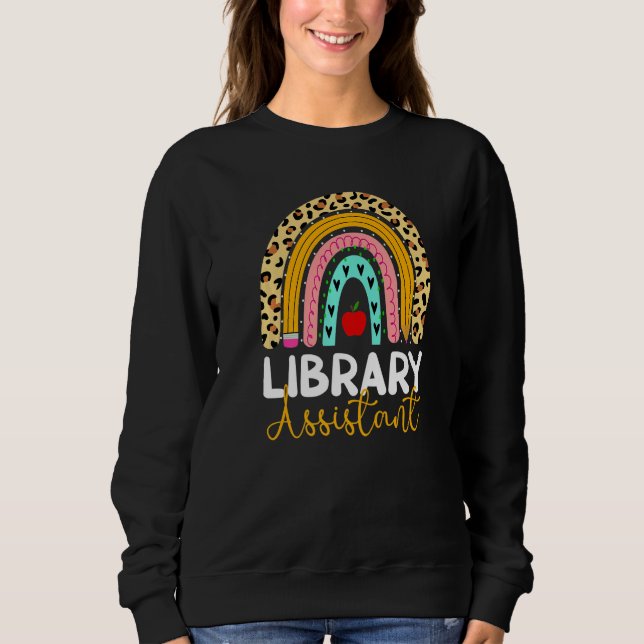 Sudadera Library Assistant Leopard Rainbow Back To School L (Anverso)