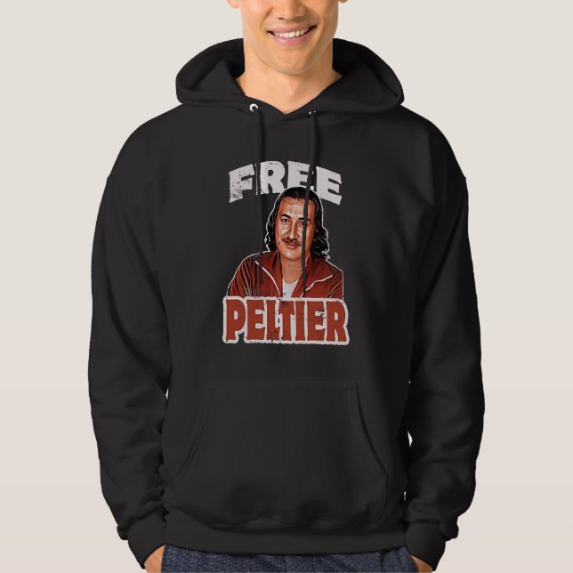Sudadera LIBRE LEONARD PELTIER retrato prisión retro usado  (Anverso)