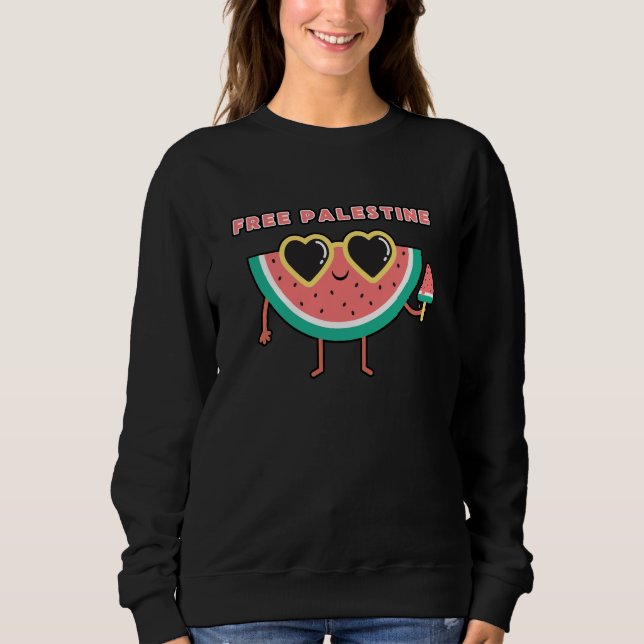 Sudadera libre palestina sandía Palestina linda colorida (Anverso)