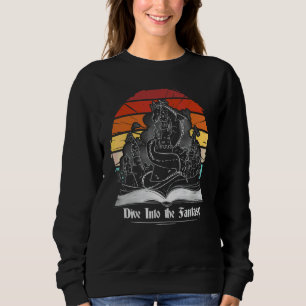 Sudadera Libro de cuentos antiguo Reino Dragón se sumerge e