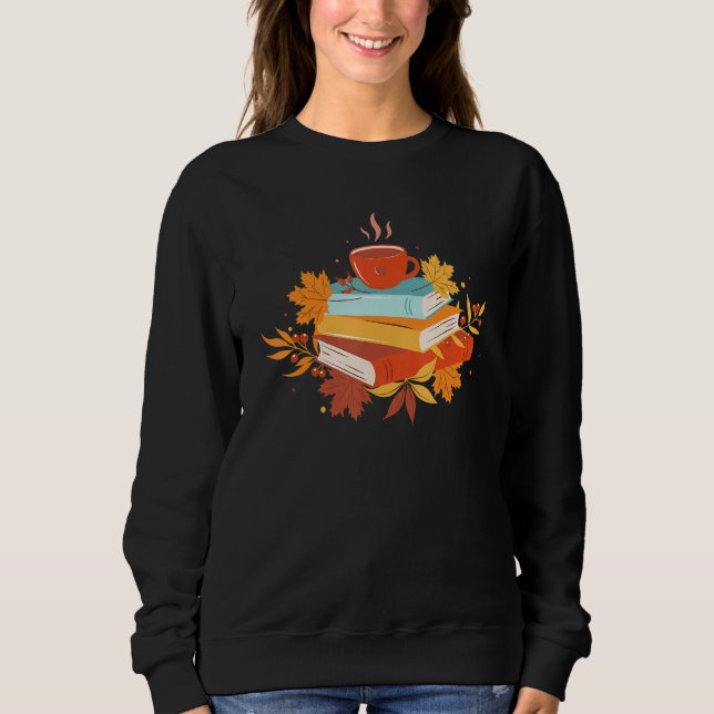Sudadera Libro de Flores Coffee Y Florales Nerds Leyendo L (Anverso)