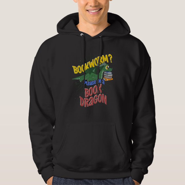 Sudadera Libro de gusanos de biblioteca leyendo libro de cr (Anverso)