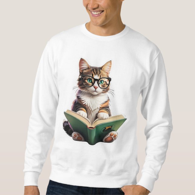 Sudadera Libro de lectura de gatos (Anverso)