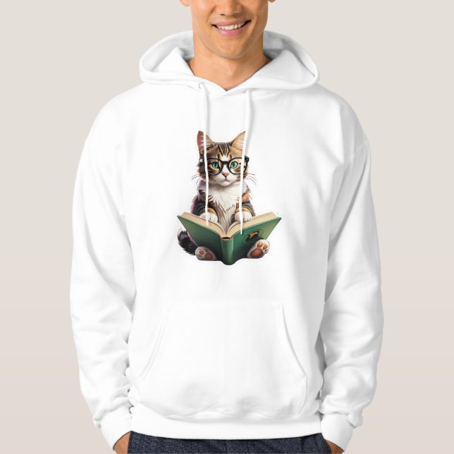 Sudadera Libro de lectura de gatos (Anverso)