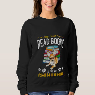 Sudadera Libro femenino leyendo Mascota de perro papá Chihu