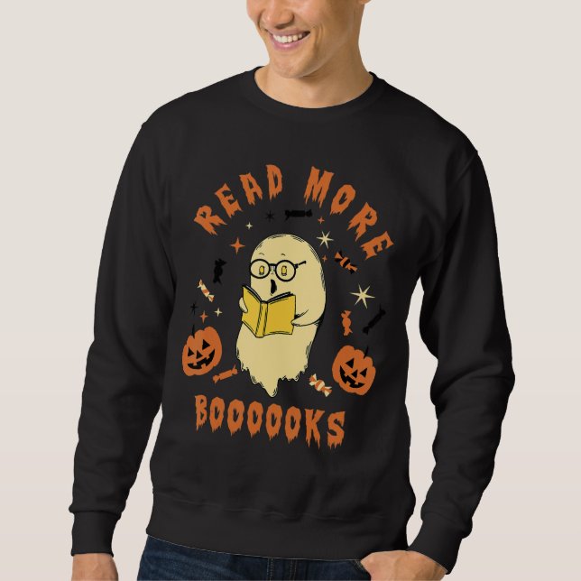 Sudadera Libros adorables Fantasma Leer más libros Profesor (Anverso)