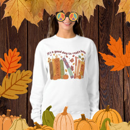 Sudadera Libros Amantes, OrangePumpkin y hojas de otoño