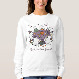 Sudadera Libros antes de libros adoran Halloween fantasma