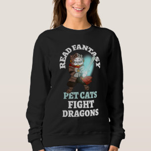 Sudadera Libros Cats Dragons Funny Knight Bookish Fantasy B