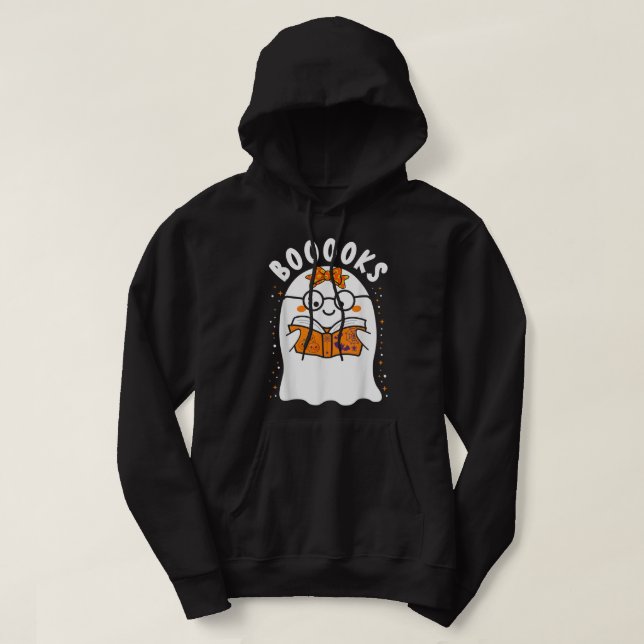 Sudadera ¡Libros! Cute fantasma leyendo libros de la biblio (Diseño del anverso)