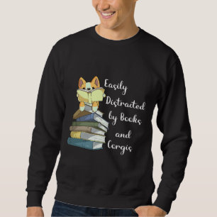 Sudadera Libros de Corgi Dog fáciles de distraer