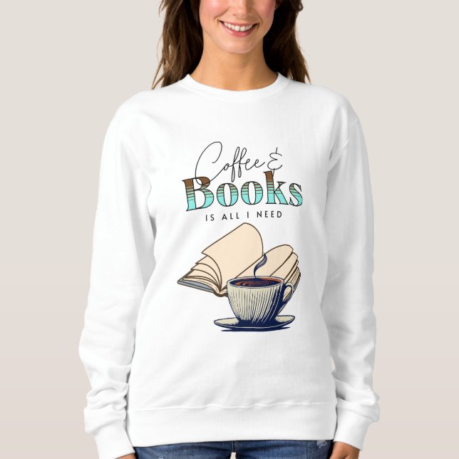 Sudadera Libros de época y amantes del café (Anverso)