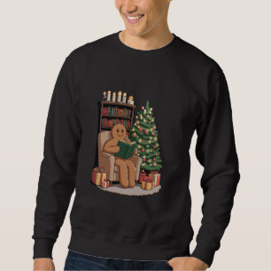 Sudadera Libros de lectura de pan de jengibre retro Navidad