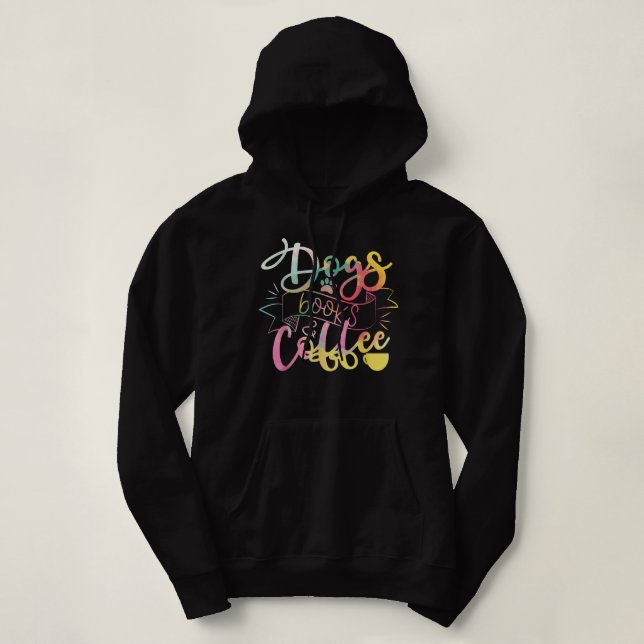 Sudadera Libros De Perros Y Camisas De Café (Diseño del anverso)